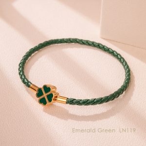 Bracelet Trèfle Bleu Et Vert